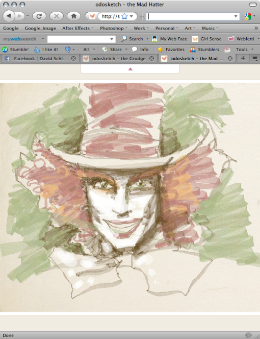 This is a quick “Mad Hatter” as played by Johnny Depp sketch: CLICK HERE FOR 